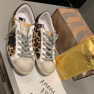 Golden Goose Leopard Calf Hair Sneakers